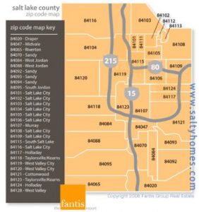 Salt Lake City UT Zip Code map